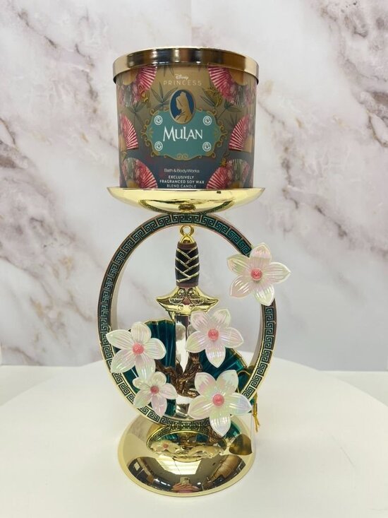 Bath & Body Works Other - Disney Princess Mulan Bath & Body Works Candle With Matching Pedestal